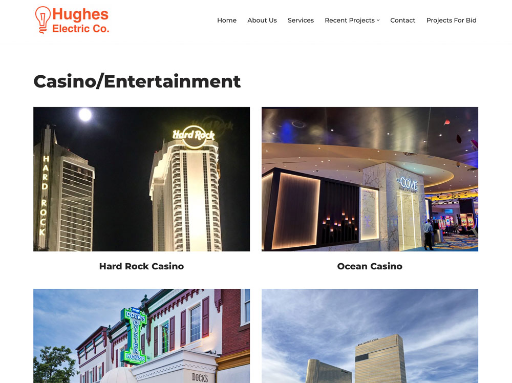Hughes Electric web design by 11th Floor creative group